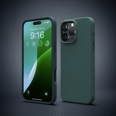 Apple İphone 16 Pro Kılıf Nano İçi Kadife Silikon - Koyu Yeşil