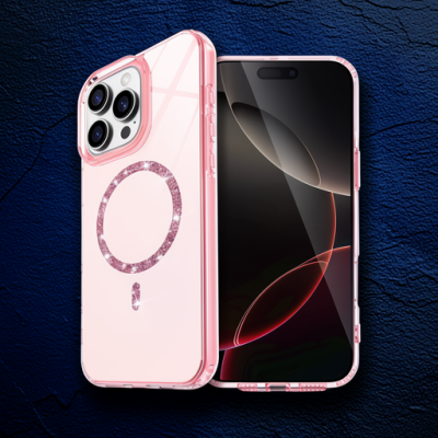 Apple İphone 16 Pro Live Diamond Magsafe Kapak - Pembe