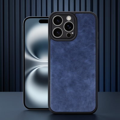 Apple İphone 16 Pro Max Kılıf Aras Deri Kapak - Lacivert