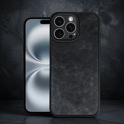 Apple İphone 16 Pro Max Kılıf Aras Deri Kapak - Siyah