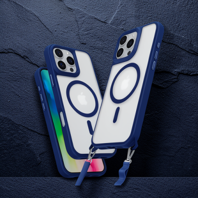 Apple İphone 16 Pro Max Kılıf Enka Magsafe Silikon Kılıf - Lacivert