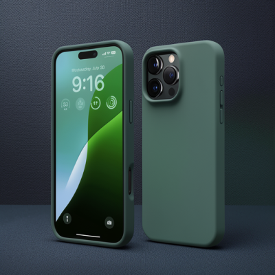 Apple İphone 16 Pro Max Kılıf First Silikon - Koyu Yeşil