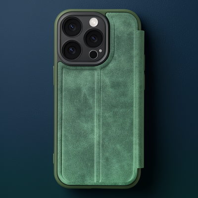 Apple İphone 16 Pro Max Kılıf Flip Cover - Koyu Yeşil