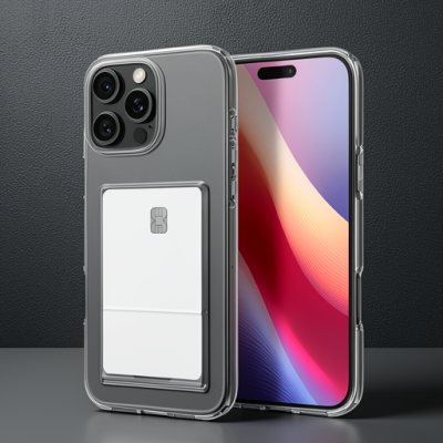Apple İphone 16 Pro Max Kılıf Kart Şeffaf Silikon - Şeffaf