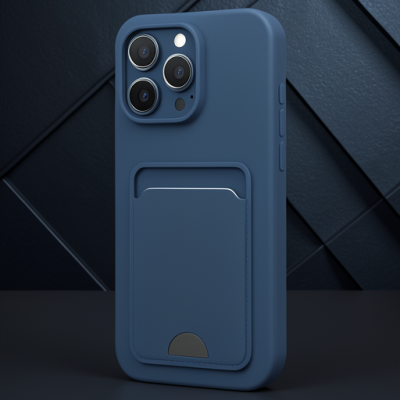 Apple İphone 16 Pro Max Kılıf Kelvin Kartvizitli Silikon - Lacivert