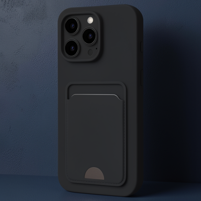 Apple İphone 16 Pro Max Kılıf Kelvin Kartvizitli Silikon - Siyah