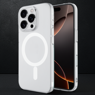 Apple İphone 16 Pro Max Kılıf Magneticsafe Şeffaf Silikon - Şeffaf