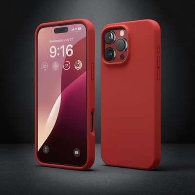 Apple İphone 16 Pro Max Kılıf Nano İçi Kadife Silikon - Kırmızı