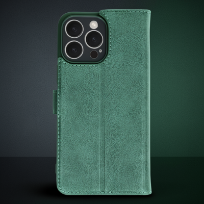 Apple İphone 16 Pro Max Kılıf Trend S Plus Kapaklı Kılıf - Yeşil