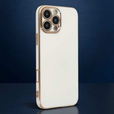 Apple İphone 16 Pro Max Kılıf Volet Silikon - Beyaz