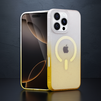 Apple İphone 16 Pro Max Pummel Shiny Magsafe Kapak - Gold