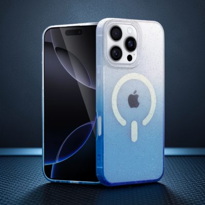 Apple İphone 16 Pro Max Pummel Shiny Magsafe Kapak - Mavi
