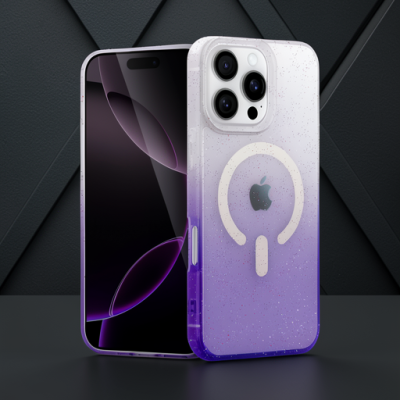 Apple İphone 16 Pro Max Pummel Shiny Magsafe Kapak - Mor
