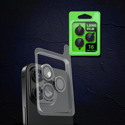 Apple İphone 16 Pro Max Raze Metal Kamera Lens - Siyah