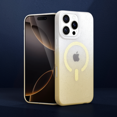 Apple İphone 16 Pro Pummel Shiny Magsafe Kapak - Gold