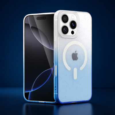 Apple İphone 16 Pro Pummel Shiny Magsafe Kapak - Mavi