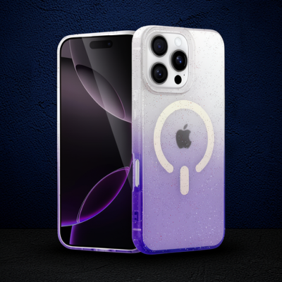 Apple İphone 16 Pro Pummel Shiny Magsafe Kapak - Mor