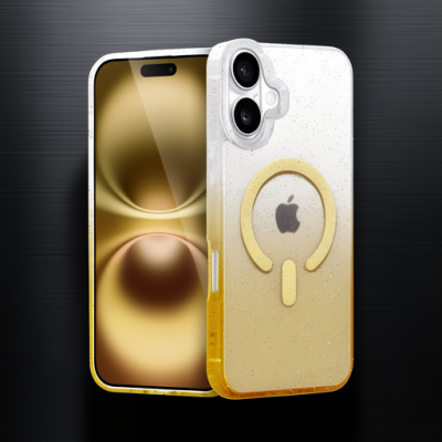 Apple İphone 16 Pummel Shiny Magsafe Kapak - Gold