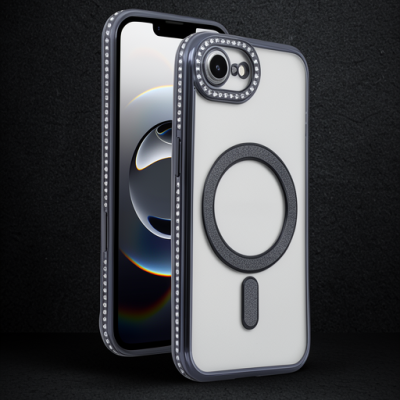 Apple İphone 16e Joke Simli Magneticsafe Kılıf - Siyah