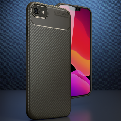 Apple İphone 16e Kılıf Auto Focus Karbon Kapak - Kahverengi