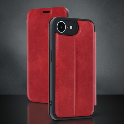 Apple İphone 16e Kılıf Flip Cover - Kırmızı