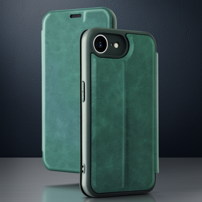 Apple İphone 16e Kılıf Flip Cover - Koyu Yeşil