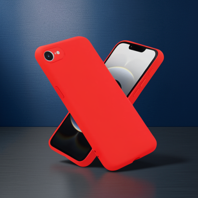 Apple İphone 16e Kılıf Nano İçi Kadife Silikon - Kırmızı