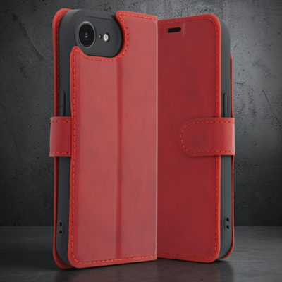 Apple İphone 16e Kılıf Trend S Plus Kapaklı Kılıf - Kırmızı