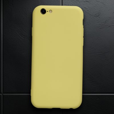 Apple İphone 6 Kılıf Nano İçi Kadife Silikon - Sarı