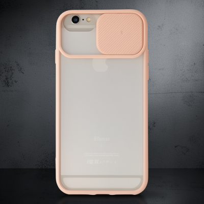 Apple İphone 6 Kılıf Palm Buzlu Kamera Sürgülü Silikon - Pembe