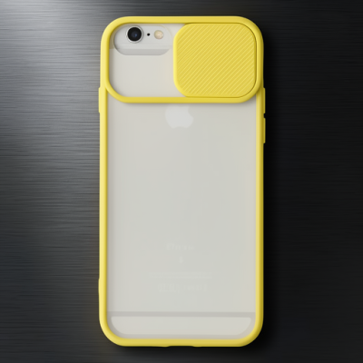 Apple İphone 6 Kılıf Palm Buzlu Kamera Sürgülü Silikon - Sarı