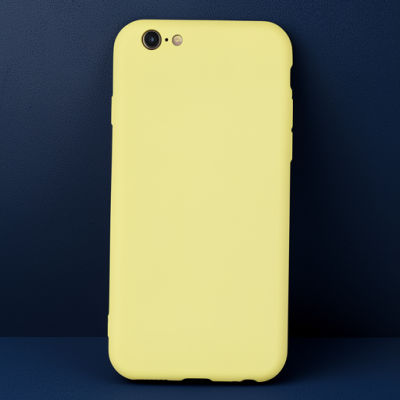 Apple İphone 6 Plus Kılıf Nano İçi Kadife Silikon - Sarı
