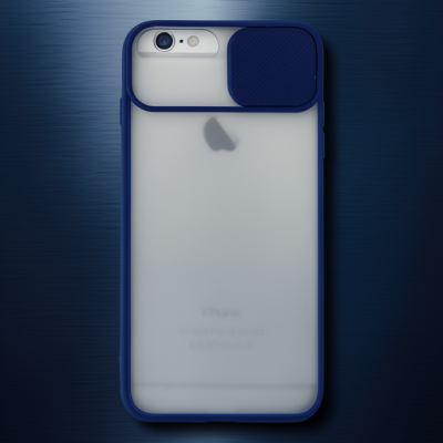 Apple İphone 6 Plus Kılıf Palm Buzlu Kamera Sürgülü Silikon - Lacivert