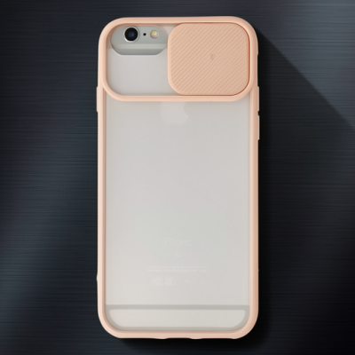 Apple İphone 6 Plus Kılıf Palm Buzlu Kamera Sürgülü Silikon - Pembe