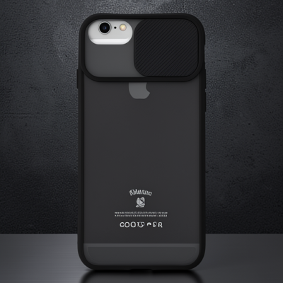 Apple İphone 6 Plus Kılıf Palm Buzlu Kamera Sürgülü Silikon - Siyah
