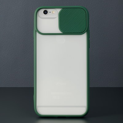 Apple İphone 6 Plus Kılıf Palm Buzlu Kamera Sürgülü Silikon - Yeşil