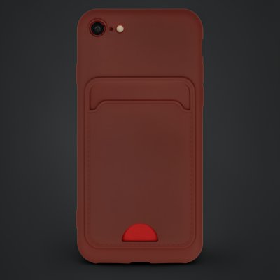 Apple İphone 7 Kılıf Kelvin Kartvizitli Silikon - Bordo