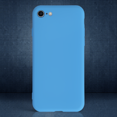 Apple İphone 7 Kılıf Nano İçi Kadife Silikon - Mavi