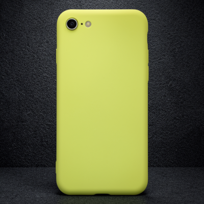 Apple İphone 7 Kılıf Nano İçi Kadife Silikon - Sarı