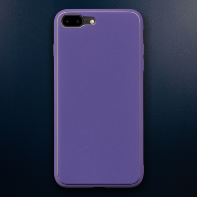 Apple İphone 7 Plus Kılıf Coco Deri Silikon Kapak - Mor