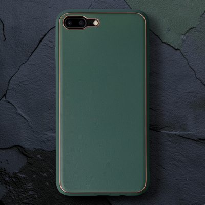 Apple İphone 7 Plus Kılıf Coco Deri Silikon Kapak - Yeşil