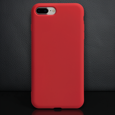 Apple İphone 7 Plus Kılıf Nano İçi Kadife Silikon - Kırmızı