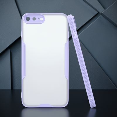 Apple İphone 7 Plus Kılıf Platin Silikon - Lila