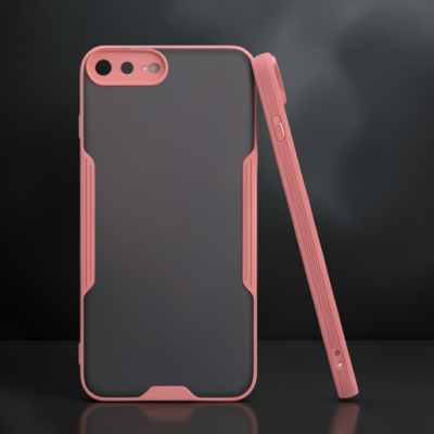 Apple İphone 7 Plus Kılıf Platin Silikon - Pembe