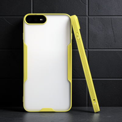 Apple İphone 7 Plus Kılıf Platin Silikon - Sarı