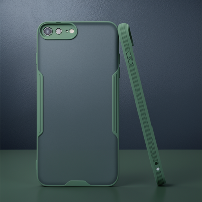 Apple İphone 7 Plus Kılıf Platin Silikon - Yeşil