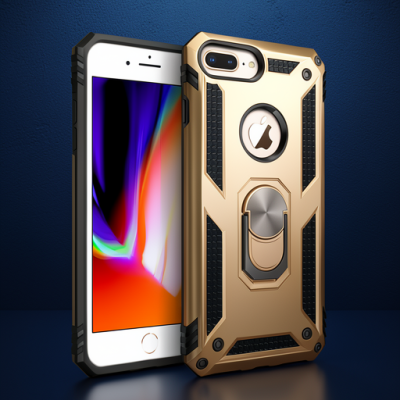 Apple İphone 7 Plus Kılıf Sofya Yüzüklü Silikon Kapak - Gold