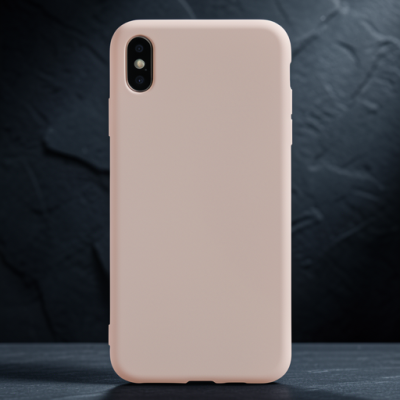 Apple İphone X Kılıf Nano İçi Kadife Silikon - Pudra