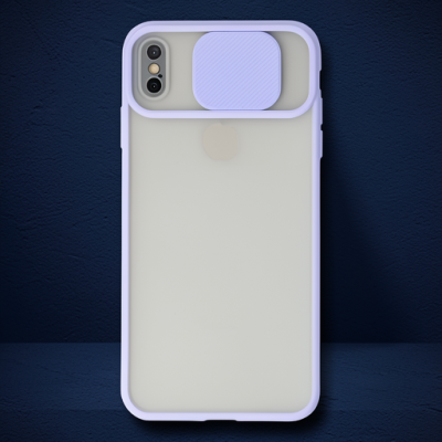 Apple İphone X Kılıf Palm Buzlu Kamera Sürgülü Silikon - Lila