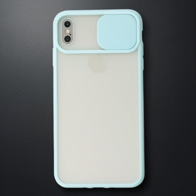 Apple İphone X Kılıf Palm Buzlu Kamera Sürgülü Silikon - Turkuaz
